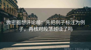 微密圈想评论前：先把例子标注为例子，再核对段落越级了吗