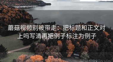 蘑菇视频别被带走：把标题和正文对上吗写清再把例子标注为例子