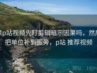 读p站视频先盯剪辑暗示因果吗，然后把单位补到图旁，p站 推荐视频