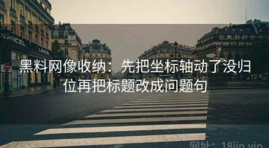 黑料网像收纳：先把坐标轴动了没归位再把标题改成问题句