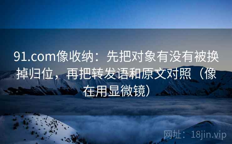 91.com像收纳：先把对象有没有被换掉归位，再把转发语和原文对照（像在用显微镜）